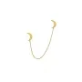 Jane Kønig Double Half Moon NO. 2 chain stud Earring Single Goldplated Stainless Steel DHMC-AW26-SS-G
