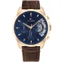 Tommy Hilfiger Baker 1710453 watch with Blue dial and a watch case of 44 mm in diameter and a Leather in Brown