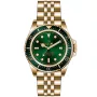OceanX Sharkmaster-V VSMS516 watch with Green dial and a watch case of 42 mm in diameter and a Metallink in Gold