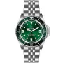 OceanX Sharkmaster-V Steel VSMS533 watch with Green dial and a watch case of 42 mm in diameter and a Metallink in Silver