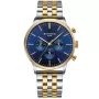 Bonvier Chronograph BV052 watch with Blue dial and a watch case of 42 mm in diameter and a Metallink, Two-Tone in Gold, Silver