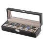 Ditur Watch Box in Black Faux Leather with space for 6 Watches
