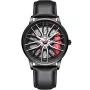Kensington Racing K0021 watch with Black dial and a watch case of 43 mm in diameter and a Leather in Black