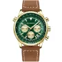 Studsgaard Aviator S0003 watch with Green dial and a watch case of 44 mm in diameter and a Leather in Brown