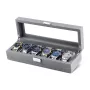 Ditur Watch Box in Grey Wood, Velour with space for 6 Watches