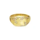 Jane Kønig Iced Signet Ring Goldplated Silver EBISR-XJK23-G
