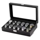 Ditur Watch box incl. 1 optional watch Black Imitated carbon KXD1017